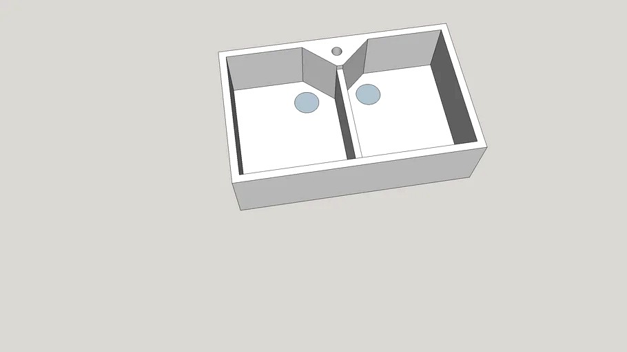 rangemaster double bowl belfast ceramic kitchen sink 3d model