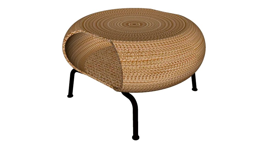 IKEA GAMLEHULT Ottoman with storage, rattan/anthracite 3d model