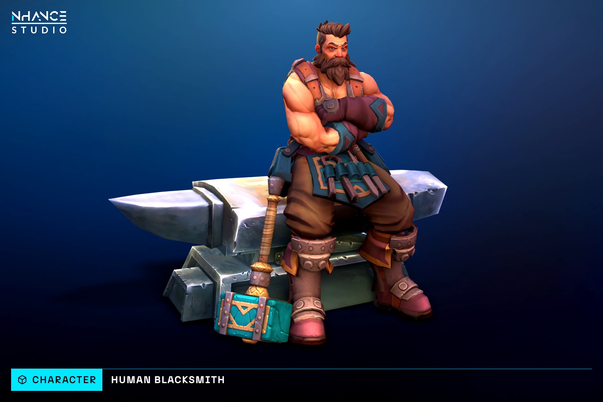 Modular Stylized Human Blacksmith