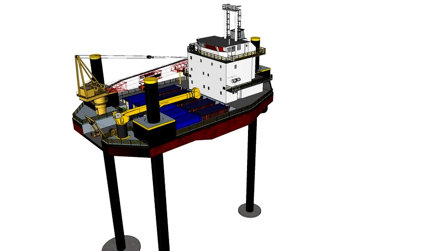 Jackup Barge 3d Model