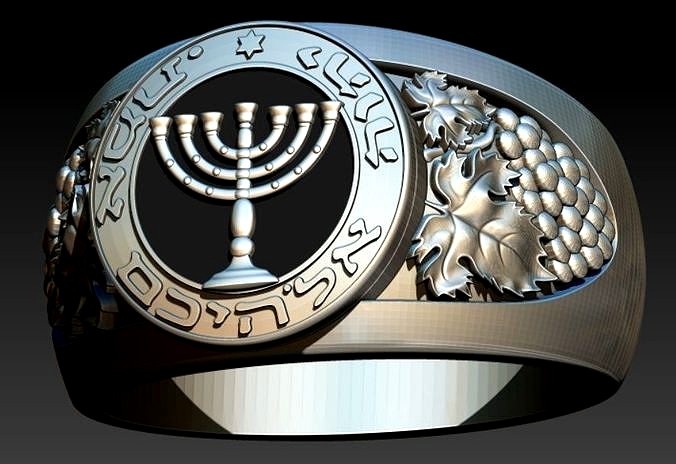 menorah ring | 3D