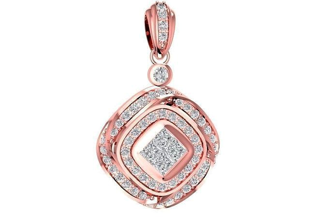 diamond pendant for women 3008 | 3D