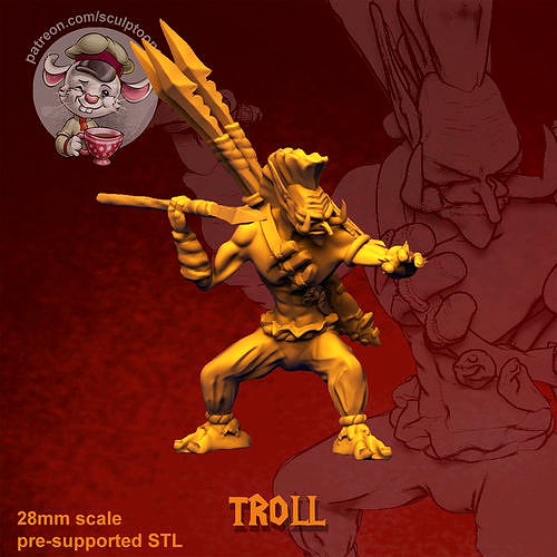 Troll- 28 mm miniature | 3D