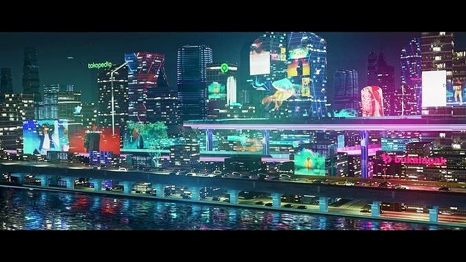 Futuristic  City - EEVEE Blender Cyberpunk look