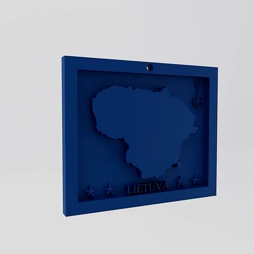 Lithuania-Lietuva Map 3d Print Model | 3D