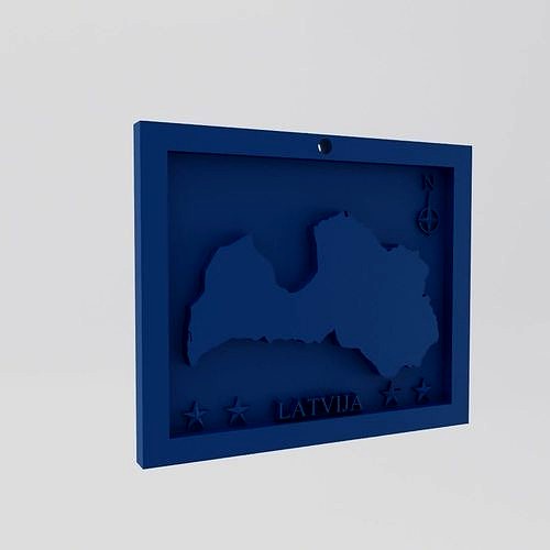 Latvia-Latvija Map 3d Print Model | 3D