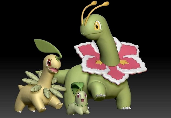 Pokemon Chikorita Bayleef Meganium | 3D