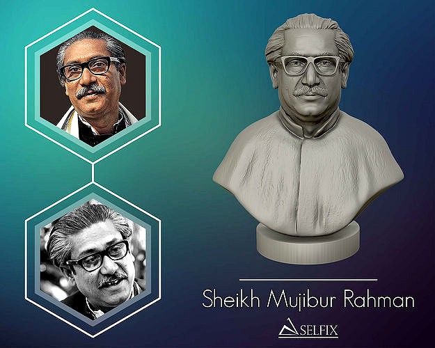 Sheikh Mujibur Rahman 3D Portrait Sculpture | 3D