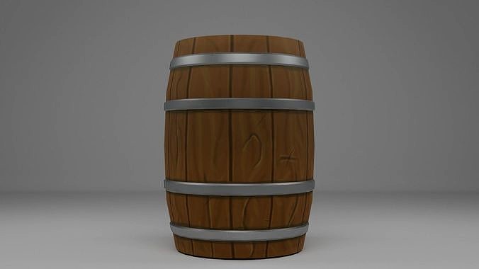 Stylized wooden barrel PBR