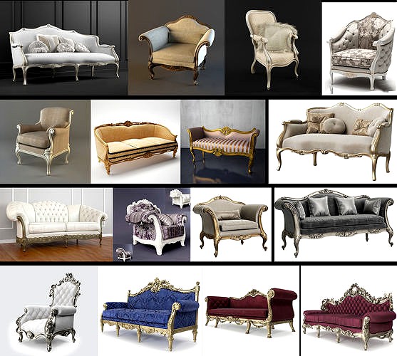 Classic Sofa and ArmChair Collection Vol 01    16 Items