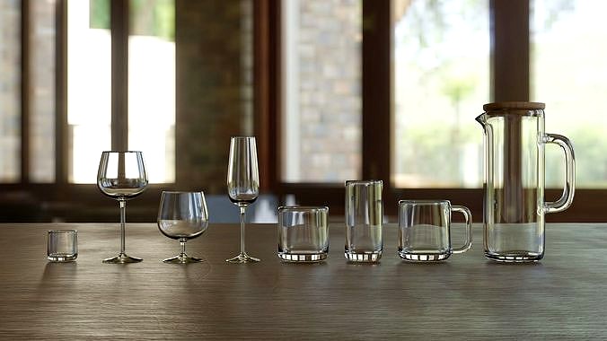 Simple set of glass goblets