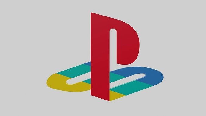 Playstation Retro Logo 01 Low-Poly 3D Model