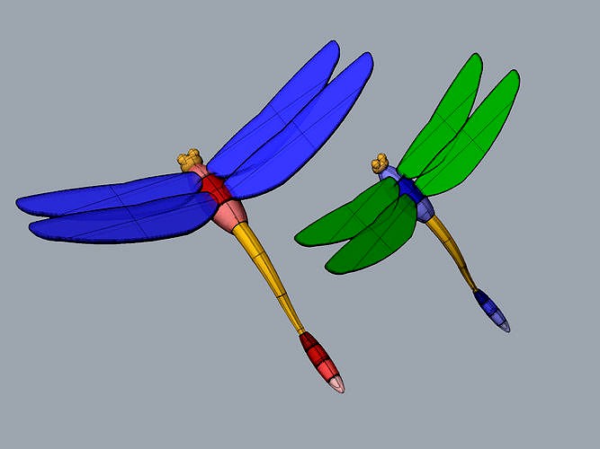 Dragonfly Character Insect 3D Modeling Source