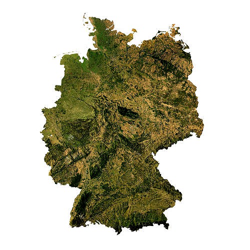 3D model Relief map of Germany