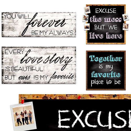 Wooden Text Picture Family