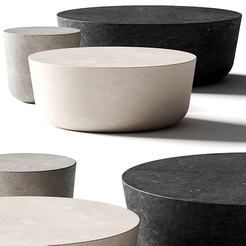 CB2 Exclusive Cap Cement Coffee Tables