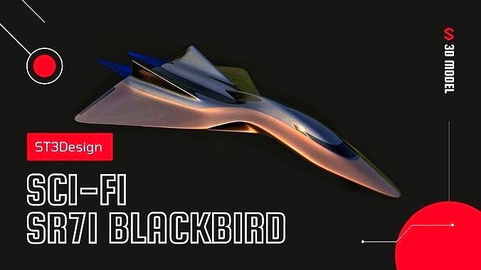 Sci-fi air fighter inspired by the SR71 blackbird