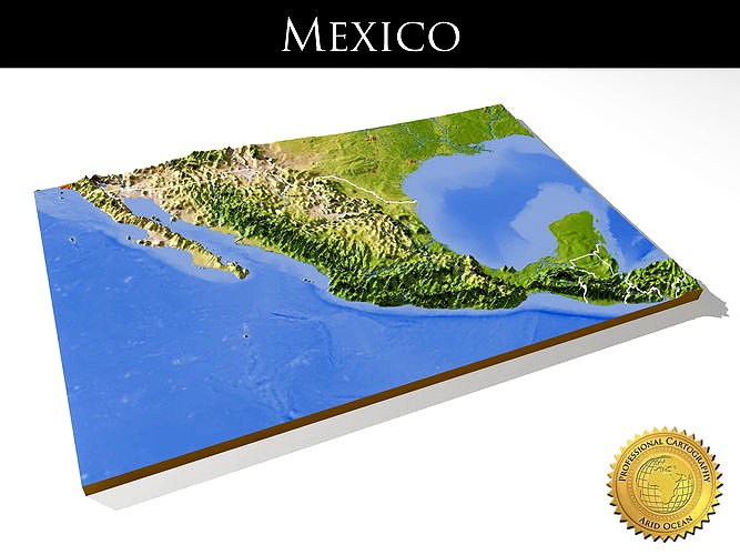 Mexico High resolution 3D relief maps
