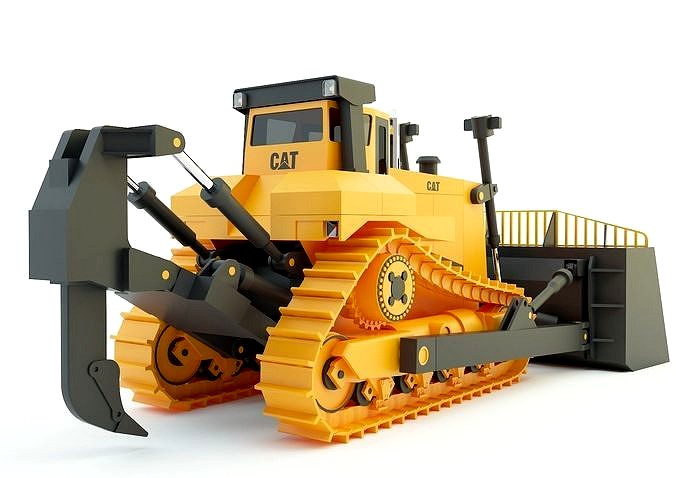 yellow cat bulldozer 3d model