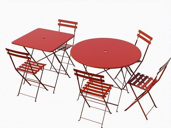 Bistrot metal tables and chairs