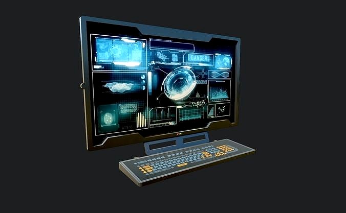 Sci Fi Monitor and Keyboard