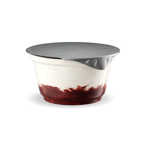 Plastic Cup  Yogurt and Cherry Jam 3D model