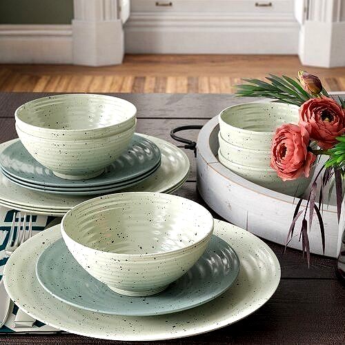 Mixed Siterra 16 Piece Dinnerware Set Service for 4