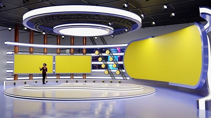 TV Studio with greenscreen