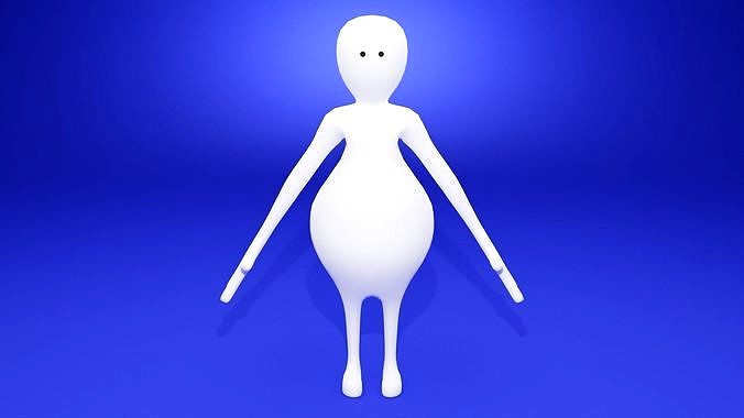 Fat Rigged Stickman Cartoon 3d model