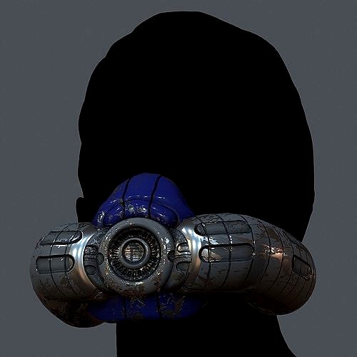 Gas mask helmet 3d model scifi Low-poly Low-poly 3D model