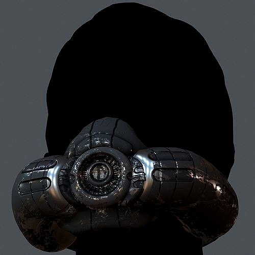 Gas mask helmet 3d model scifi Low-poly Low-poly 3D model