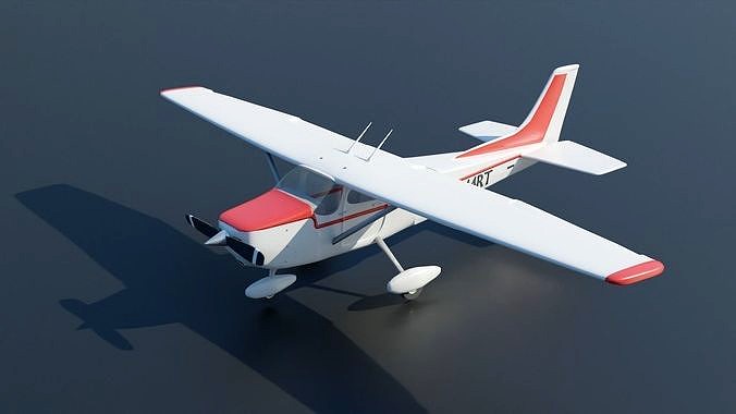 Cessna 172 Skyhawk Airplane - 3D Model - Low Poly