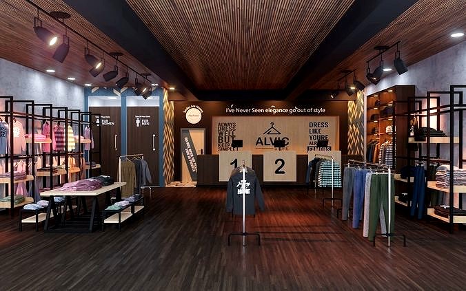 Apparel Clothing Store interior design 3D model