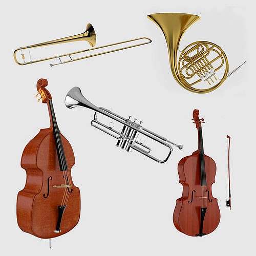 3D model Orchestra Musical Instruments Collection