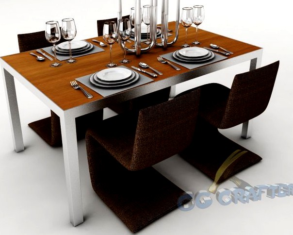 Dining table set 25 3D Model