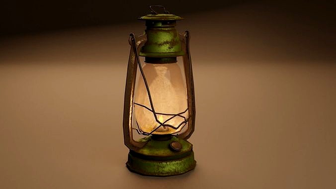 Low-poly kerosene lamp