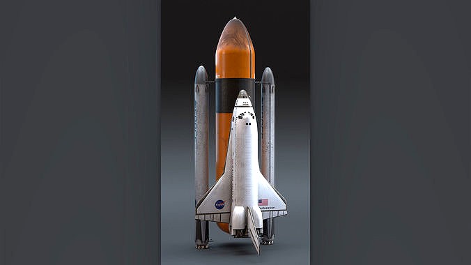 NASA Endeavour Space Shuttle with Space Tank and Falcon Rocket