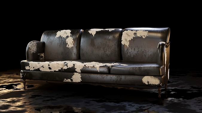 Old damaged couch