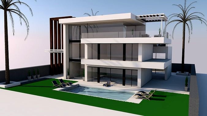 3D model of Modern Villa plus  exterior