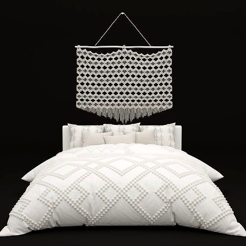 Boho  bed and macrame