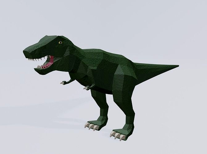 3d low poly T-Rex