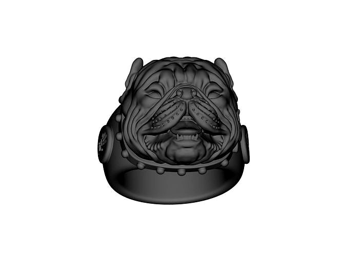 Bully dog ring model 3D printer  jewelry dog | 3D