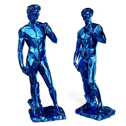 David Michelangelo Tall edges sculpture Blue