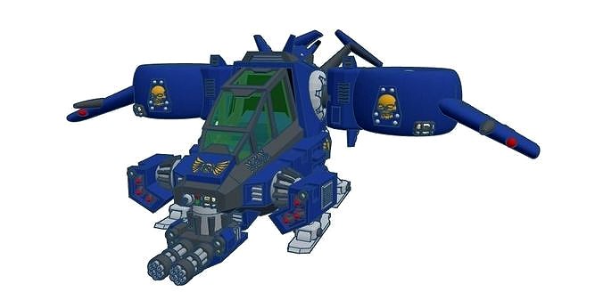 Interception Gun ship 38 elements model | 3D