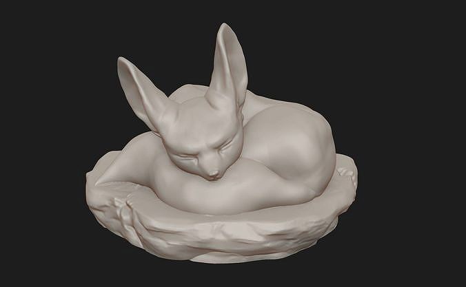 Sleeping Fennec Fox 3D Print | 3D