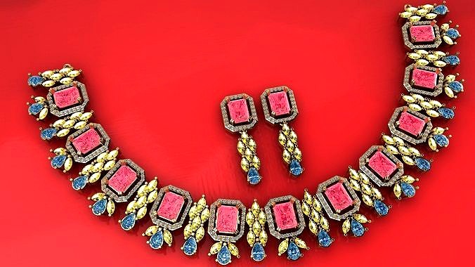 Beautiful Neckless-Earring | 3D