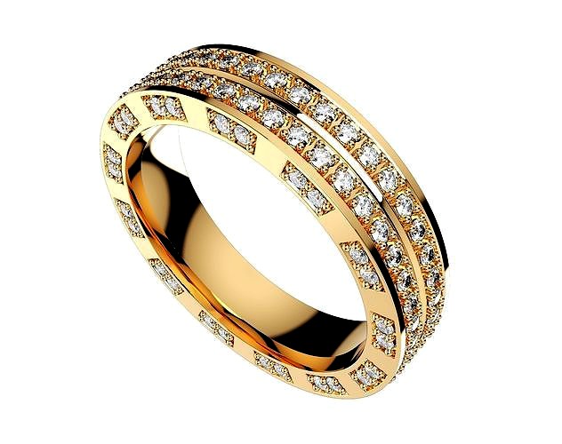 Wedding Ring Set Diamond Ring Jewelry Design-V12VC | 3D