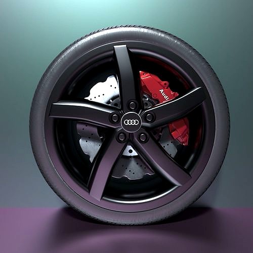 Audi Sport Whell and Rim 3D Model Ready For Render