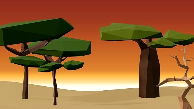 Cartoon Savannah Trees