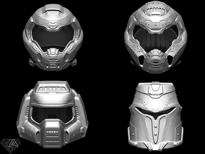 Doom helmets set | 3D